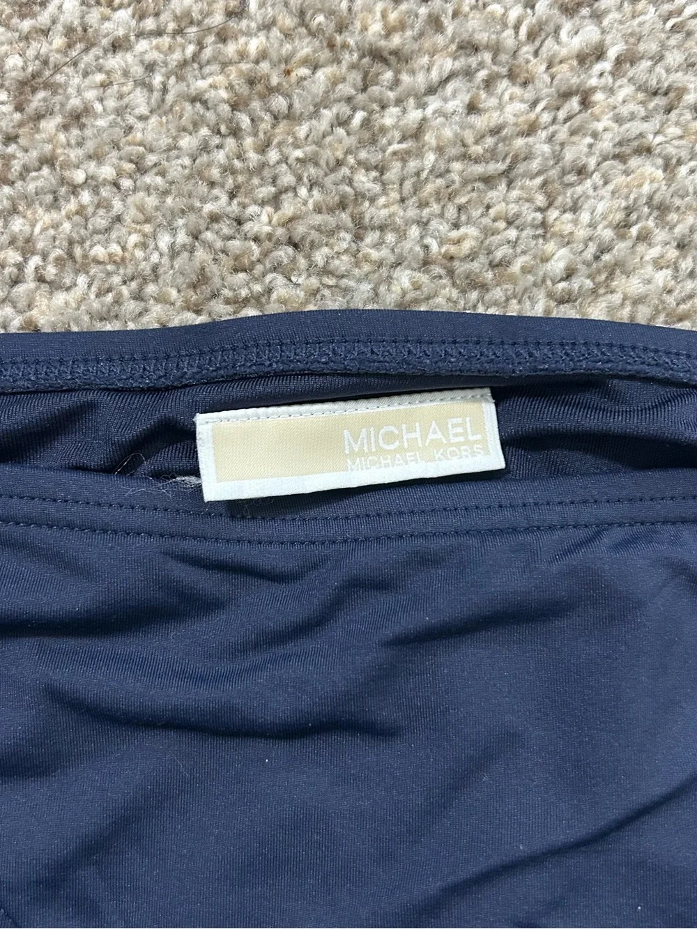 Michael Kors Navy Triangle Bikini with Gold MK Clasp